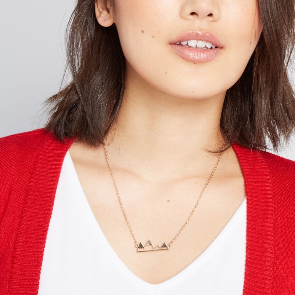 LAST ONE Mountain Range Gold Tone Necklace - Picture 6 of 6